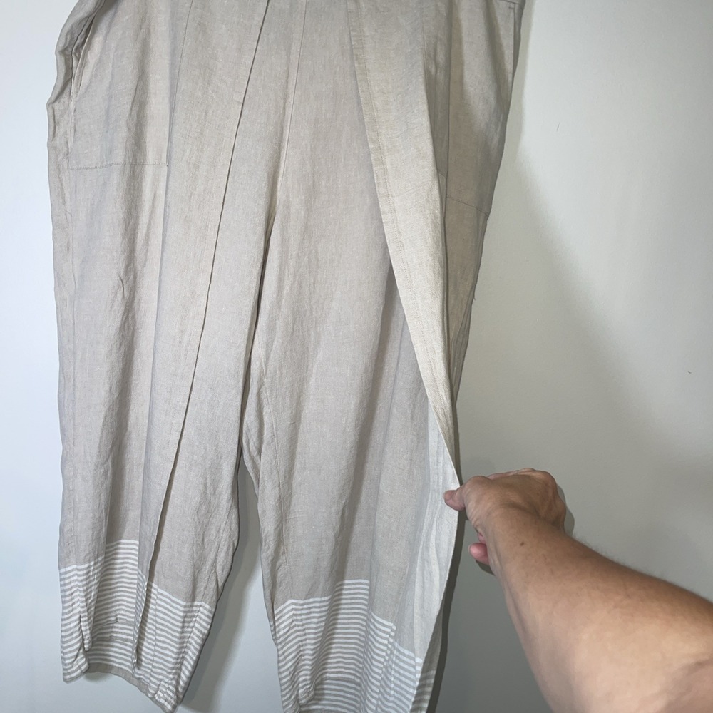 J Jill Pure Jill 3X Culottes Beige Linen Blend Wide Leg Crop Pants NWT Womens - Picture 5 of 11